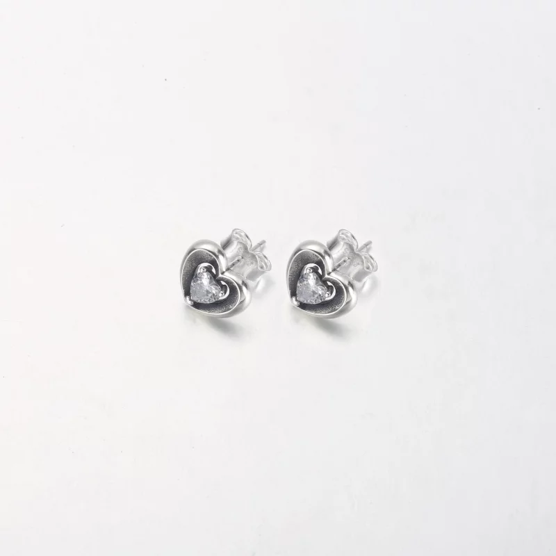 (image pour) Boucles d'oreilles PANDORA Radiant Heart & Floating Stone - 292500C01 - Afficher 7