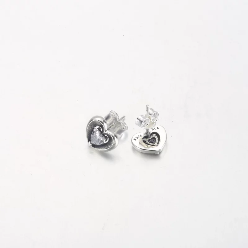(image pour) Boucles d'oreilles PANDORA Radiant Heart & Floating Stone - 292500C01 - Afficher 9