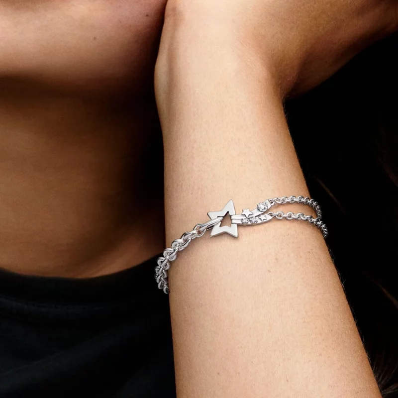 (image pour) Bracelet double chaîne PANDORA Shooting Star - 592409C01 - Afficher 3