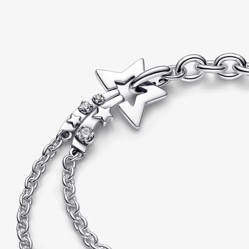 (image pour) Bracelet double chaîne PANDORA Shooting Star - 592409C01 - Afficher 4