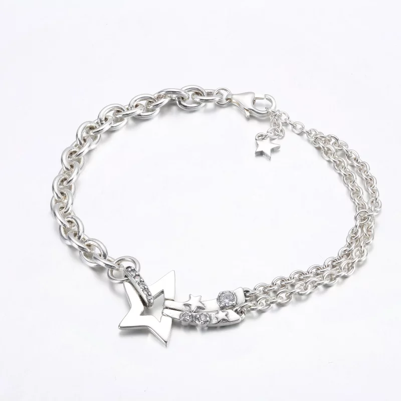 (image pour) Bracelet double chaîne PANDORA Shooting Star - 592409C01 - Afficher 5