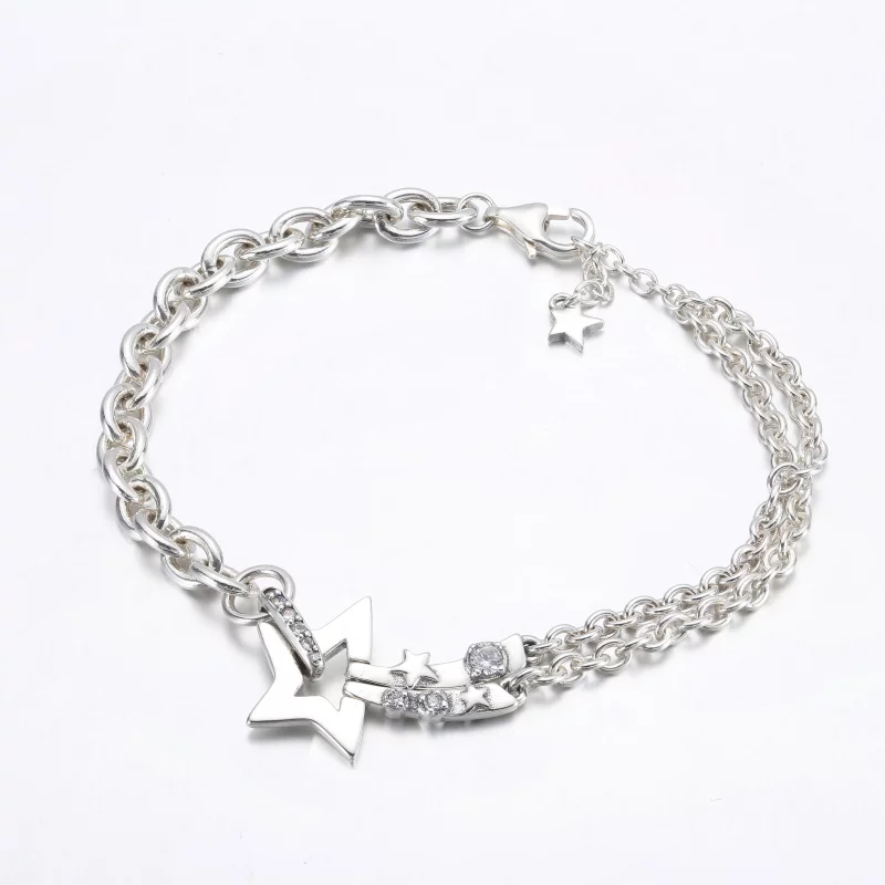 (image pour) Bracelet double chaîne PANDORA Shooting Star - 592409C01 - Afficher 9