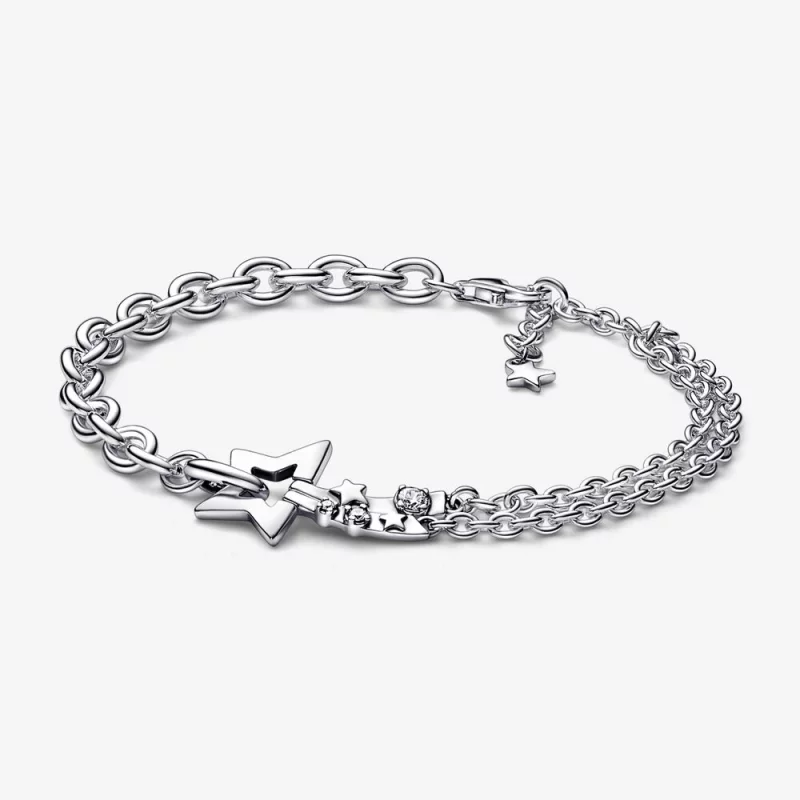 (image pour) Bracelet double chaîne PANDORA Shooting Star - 592409C01