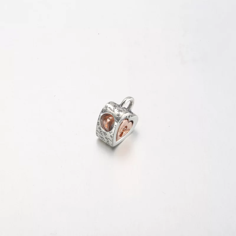(image pour) Charm en forme de cœur séparable PANDORA avec cadenas bicolore - 782505C00 - Afficher 10
