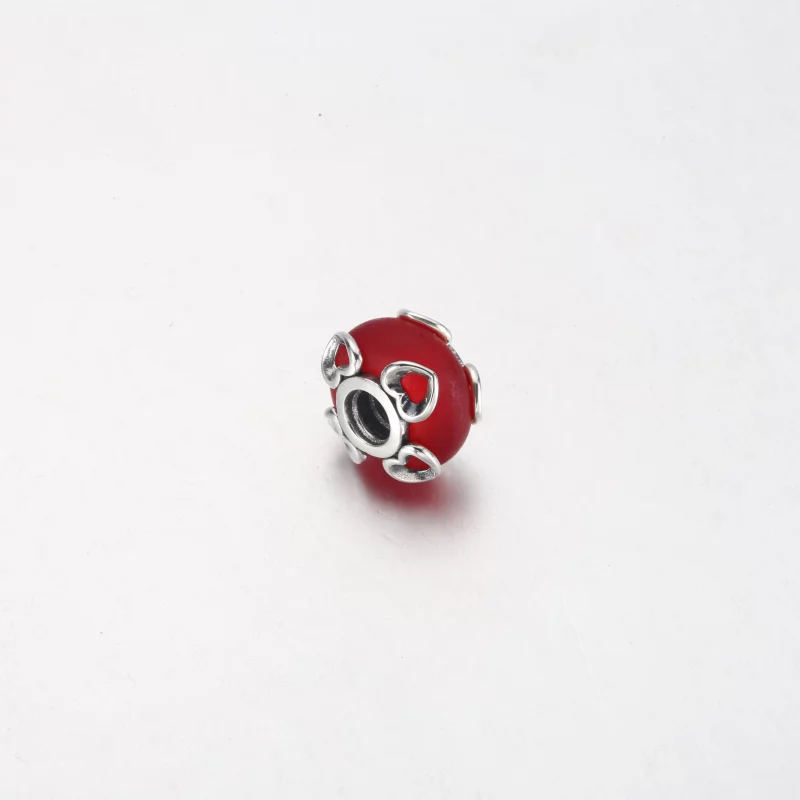 (image pour) Charm en verre de Murano rouge givré et cœurs PANDORA - 792497C01 - Afficher 11