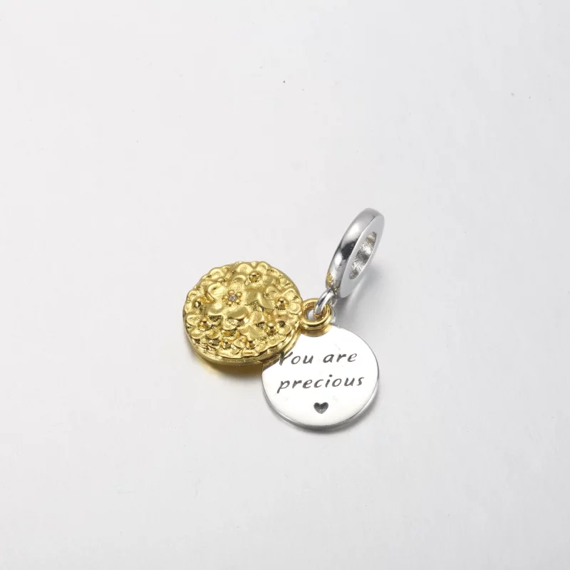 (image pour) Charm Pandora à double pendentif Daisy bicolore - 762341C01 - Afficher 5