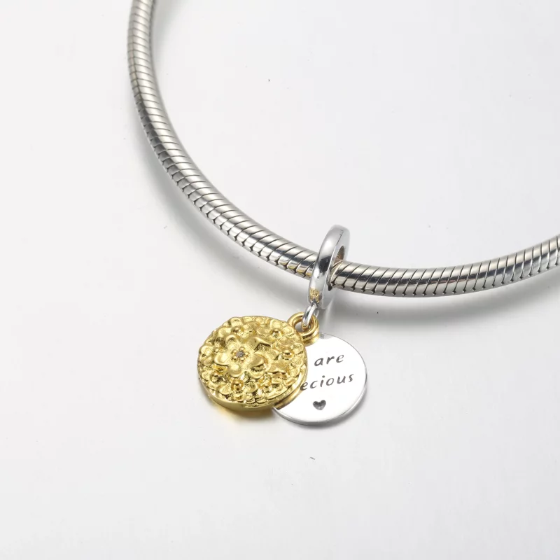 (image pour) Charm Pandora à double pendentif Daisy bicolore - 762341C01 - Afficher 12
