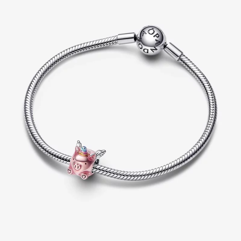 (image pour) Charm PANDORA en forme de licorne volante et cochon - 792573C01 - Afficher 4