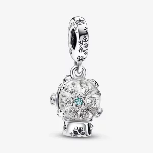 (image pour) Charm pendant en forme de globe de neige flocon de neige PANDORA - 792369C01