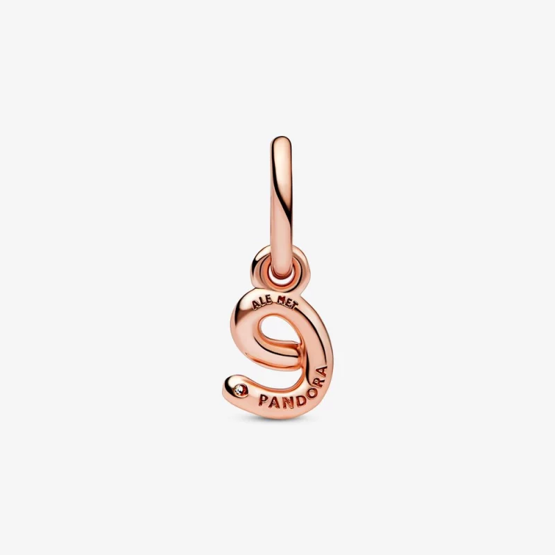 (image pour) Charm pendant Pandora Lettre E Script Alphabet - 782463C01 - Afficher 3