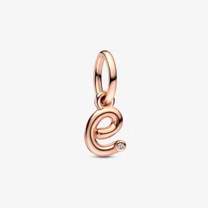 (image pour) Charm pendant Pandora Lettre E Script Alphabet - 782463C01