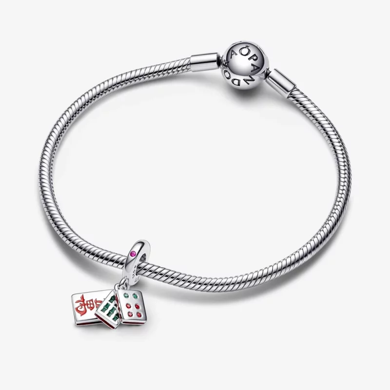 (image pour) Charmante breloque PANDORA Mahjong Triple Dangle - 792523C01 - Afficher 4