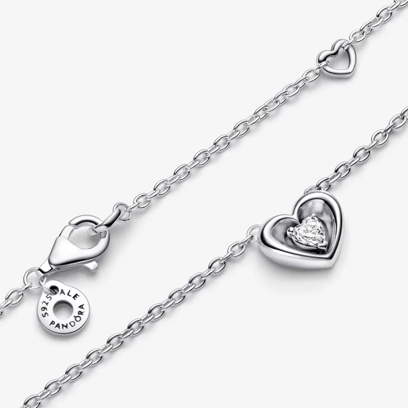 (image pour) Collier avec pendentif Cœur Radieux et Pierre Flottante PANDORA - 392494C01 - Afficher 3