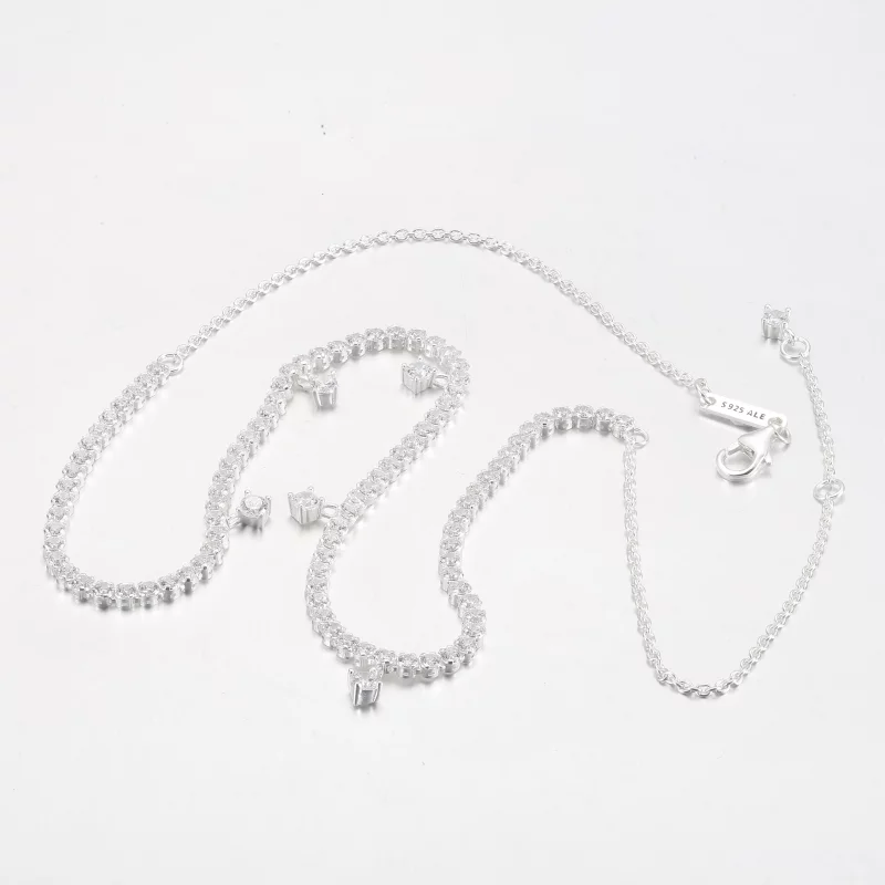 (image pour) Collier PANDORA Sparkling Drop - Référence 392405C01 - Afficher 12