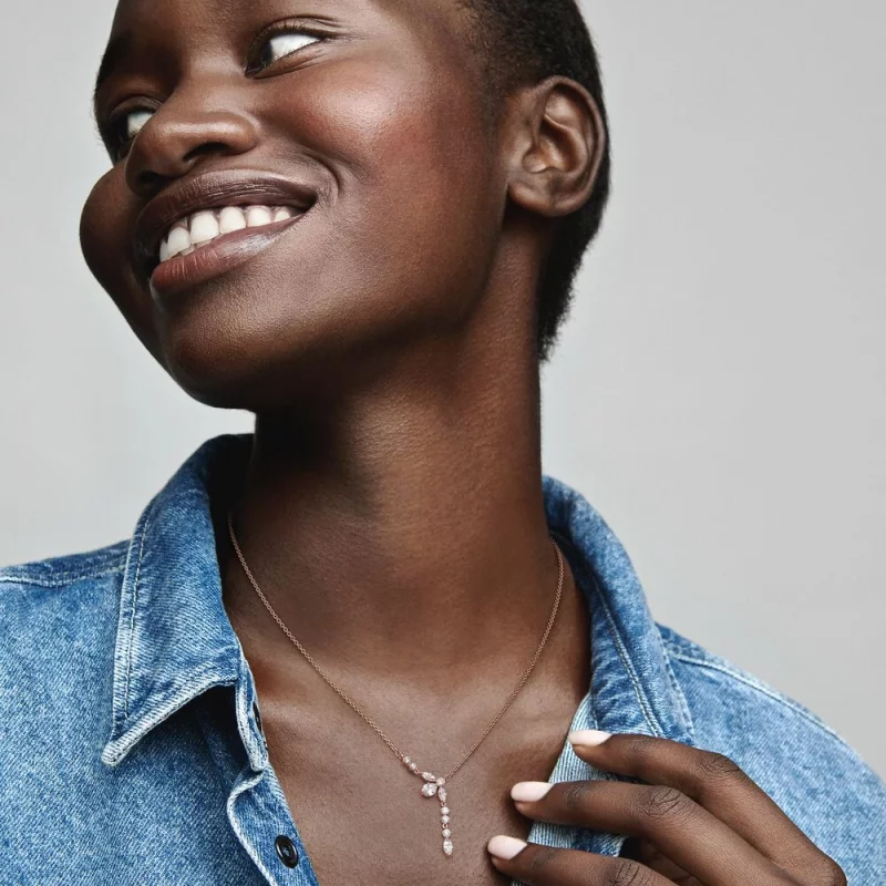 (image pour) Collier PANDORA Sparkling Herbarium Cluster Drop - 382386C01 - Afficher 2