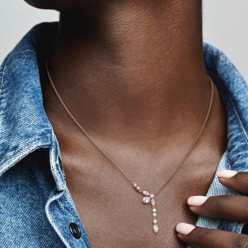 (image pour) Collier PANDORA Sparkling Herbarium Cluster Drop - 382386C01 - Afficher 3
