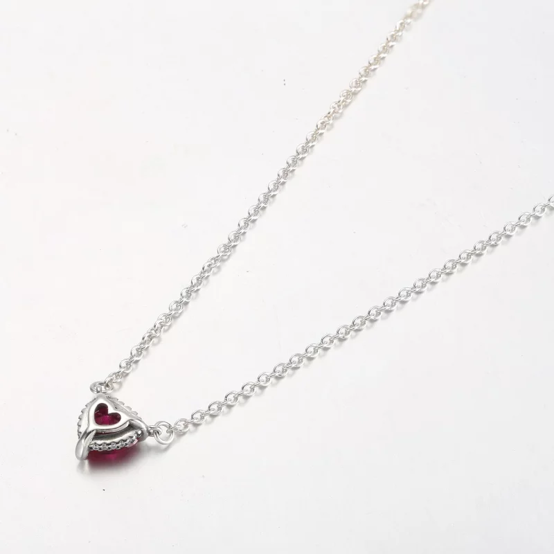 (image pour) Collier pendentif PANDORA en forme de cœur étincelant avec halo - 392542C01 - Afficher 10