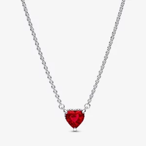 (image pour) Collier pendentif PANDORA en forme de cœur étincelant avec halo - 392542C01