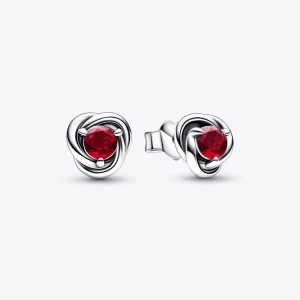 (image pour) PANDORA Boucles d'oreilles clous cercle d'éternité True Red de juillet - 292334C01