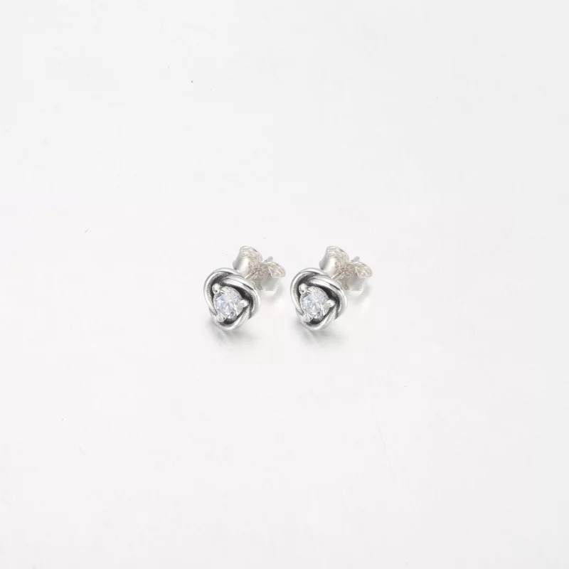 (image pour) PANDORA Boucles d'oreilles clous Eternity Circle blanches de juin - 292335C03 - Afficher 8