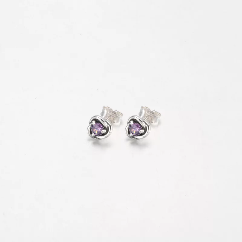 (image pour) PANDORA Boucles d'oreilles clous Eternity Circle blanches de juin - 292335C03 - Afficher 12