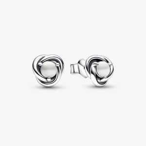 (image pour) PANDORA Boucles d'oreilles clous Eternity Circle blanches de juin - 292335C03