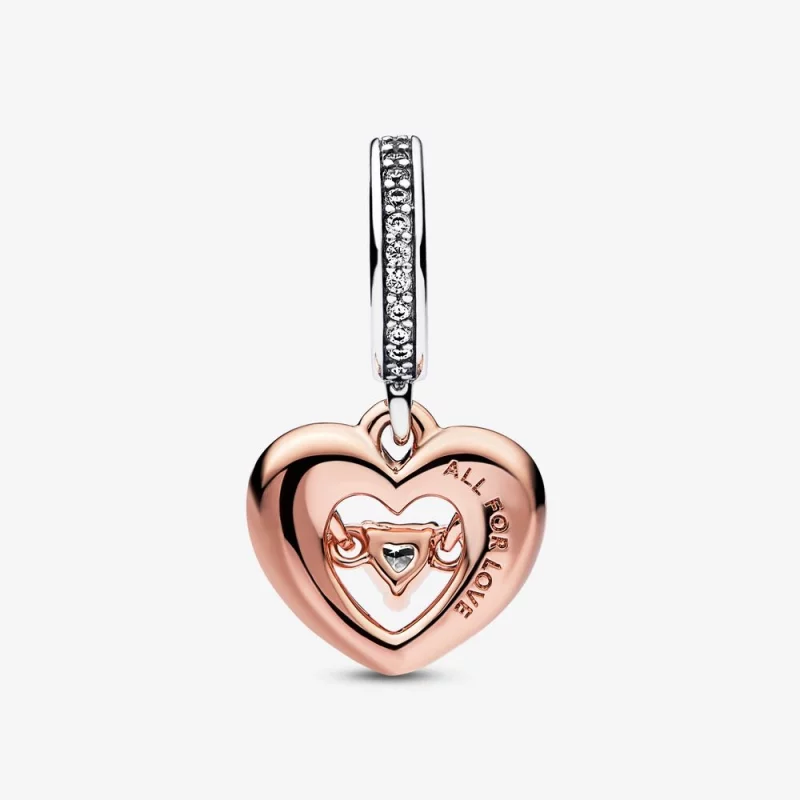 (image pour) PANDORA Breloque pendante cœur éclatant bicolore - 782450C01 - Afficher 3