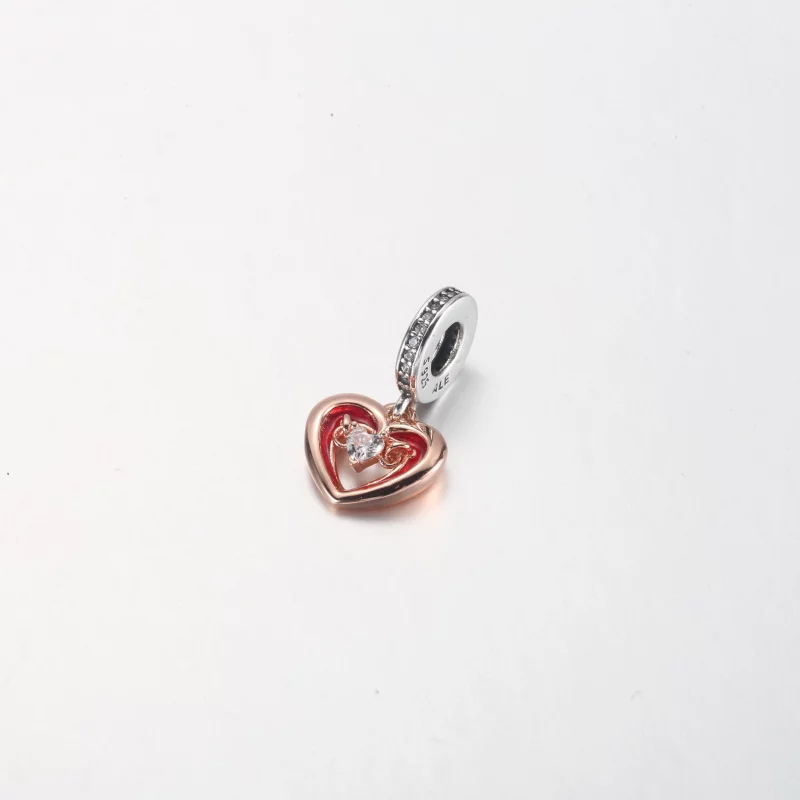 (image pour) PANDORA Breloque pendante cœur éclatant bicolore - 782450C01 - Afficher 5