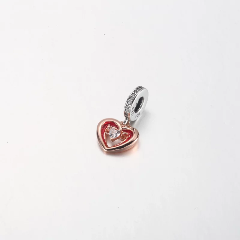 (image pour) PANDORA Breloque pendante cœur éclatant bicolore - 782450C01 - Afficher 8