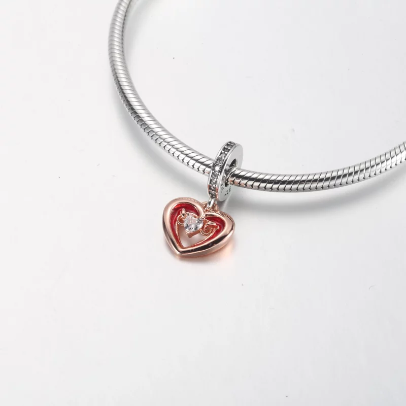 (image pour) PANDORA Breloque pendante cœur éclatant bicolore - 782450C01 - Afficher 10