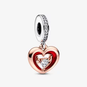(image pour) PANDORA Breloque pendante cœur éclatant bicolore - 782450C01