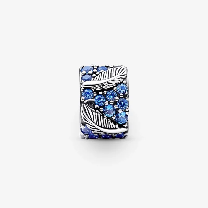 (image pour) PANDORA Charm Clip Plume Courbée & Pavé - 792552C01 - Afficher 4