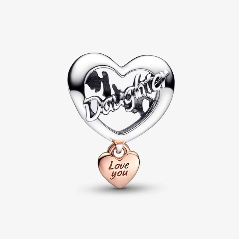 (image pour) PANDORA Charm Cœur "Je t'aime, ma fille" - 782327C00 - Afficher 4