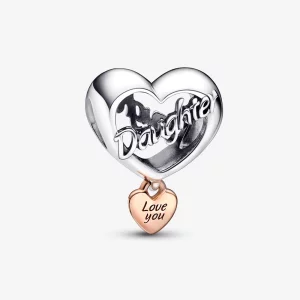 (image pour) PANDORA Charm Cœur "Je t'aime, ma fille" - 782327C00