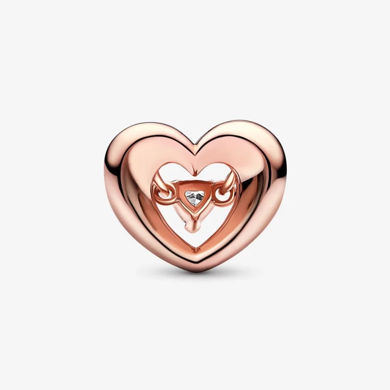 (image pour) PANDORA Charm Cœur Radieux et Pierre Flottante - 782493C01 - Afficher 3