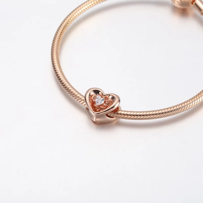 (image pour) PANDORA Charm Cœur Radieux et Pierre Flottante - 782493C01 - Afficher 8