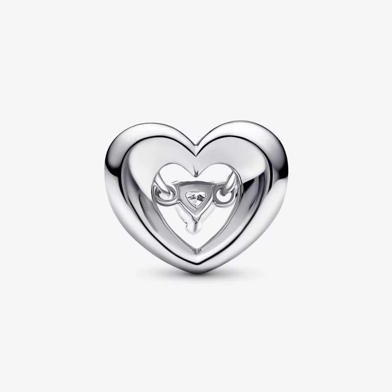 (image pour) PANDORA Charm Cœur Radieux et Pierre Flottante - 792493C01 - Afficher 3