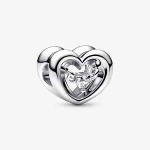 (image pour) PANDORA Charm Cœur Radieux et Pierre Flottante - 792493C01