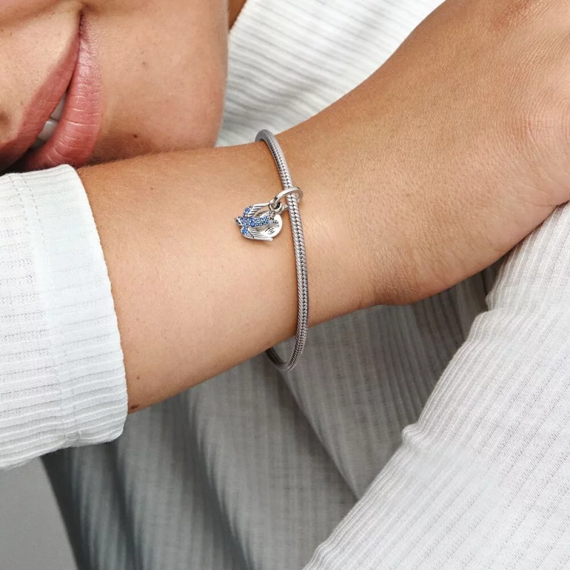 (image pour) PANDORA Charm Double Pendentif Hirondelle Étincelante & Citation - 792570C01 - Afficher 3