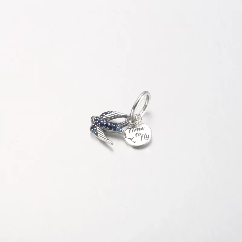 (image pour) PANDORA Charm Double Pendentif Hirondelle Étincelante & Citation - 792570C01 - Afficher 8