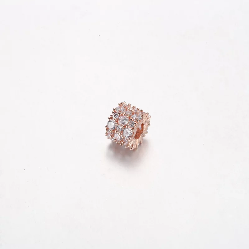 (image pour) PANDORA Charm Étincelle Rose & Transparente - 788487C01 - Afficher 5