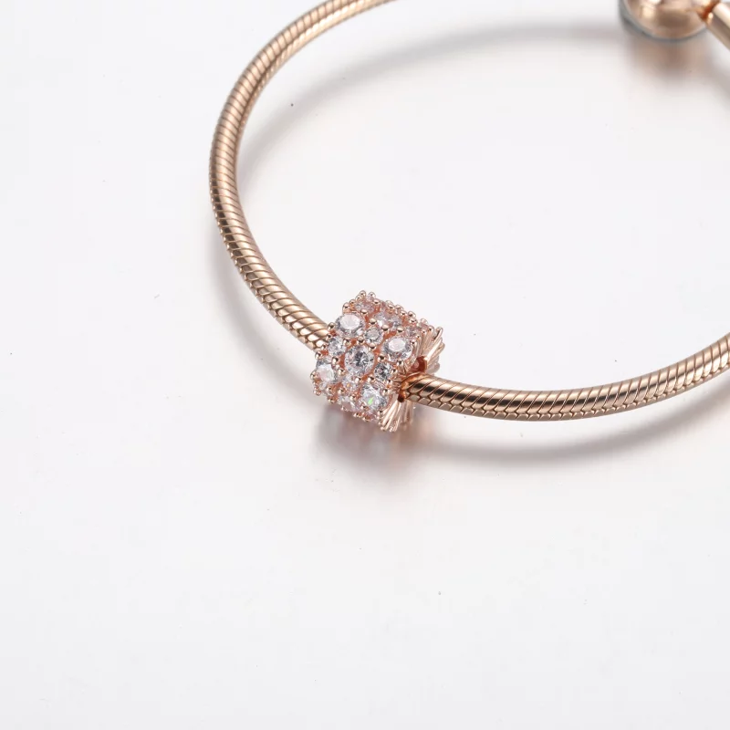 (image pour) PANDORA Charm Étincelle Rose & Transparente - 788487C01 - Afficher 7
