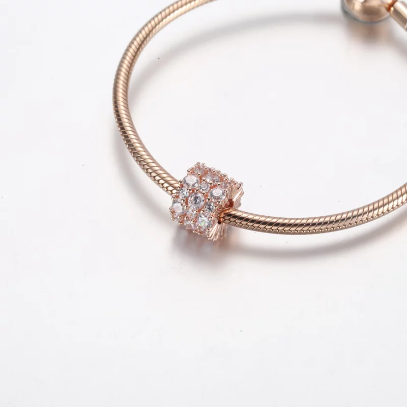 (image pour) PANDORA Charm Étincelle Rose & Transparente - 788487C01 - Afficher 10