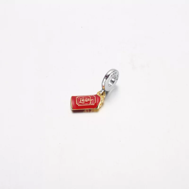 (image pour) PANDORA Charmante breloque pendante enveloppe rouge bicolore - 762470C01 - Afficher 6