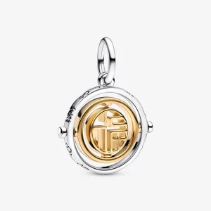 (image pour) PANDORA Charmante breloque pivotante Fu bicolore - 762536C00