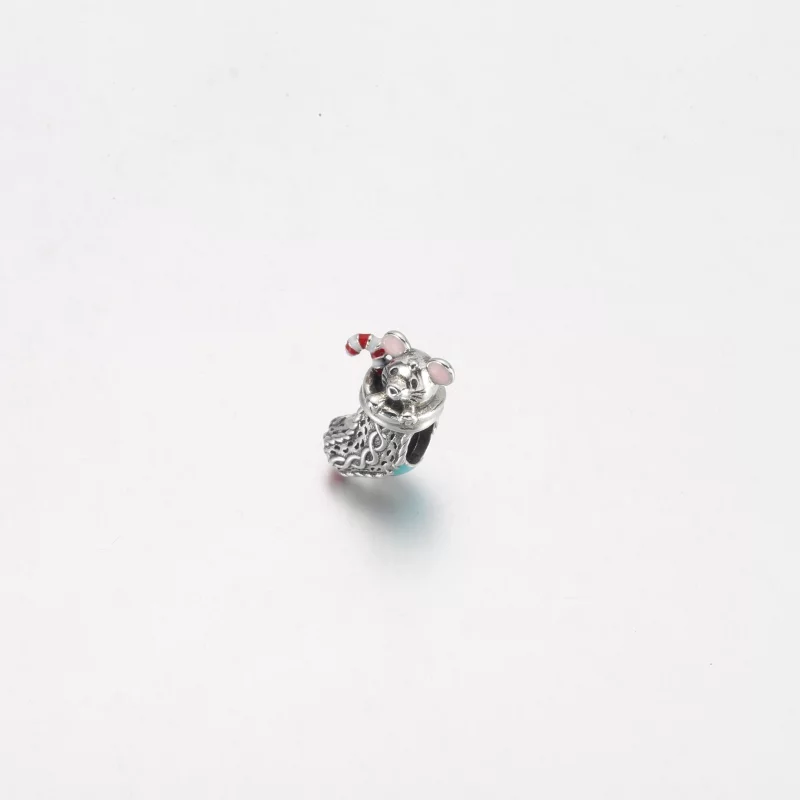 (image pour) PANDORA Charme de Souris et Chaussette Festive - 792366C01 - Afficher 5