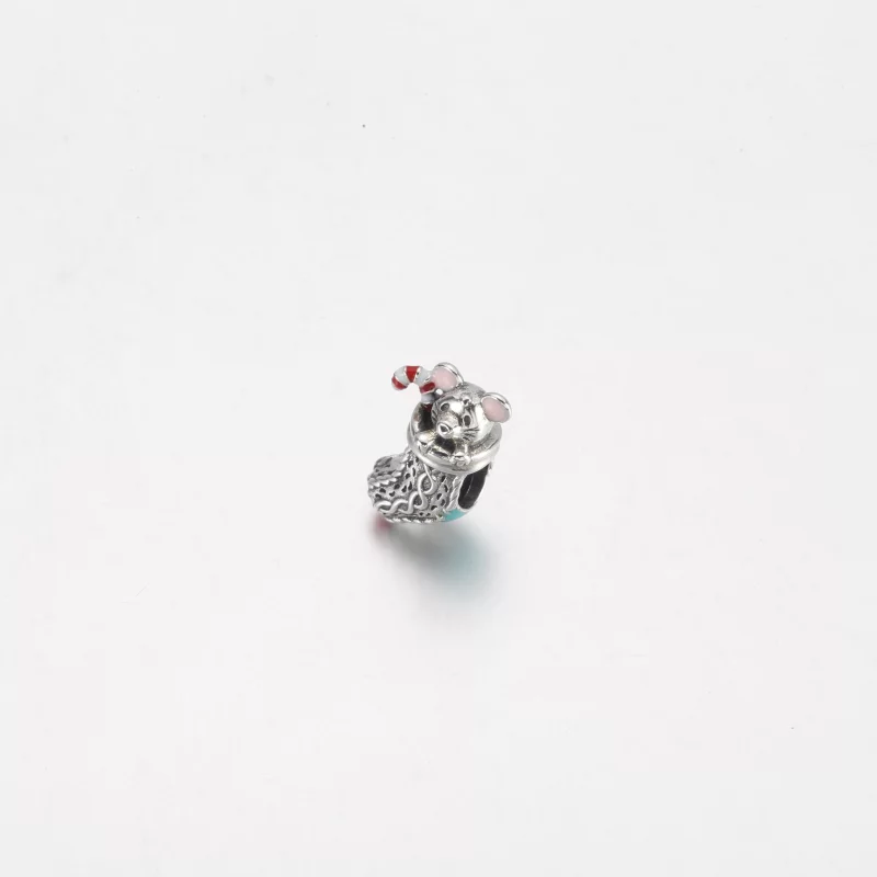 (image pour) PANDORA Charme de Souris et Chaussette Festive - 792366C01 - Afficher 9