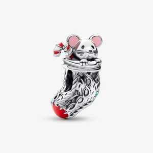 (image pour) PANDORA Charme de Souris et Chaussette Festive - 792366C01