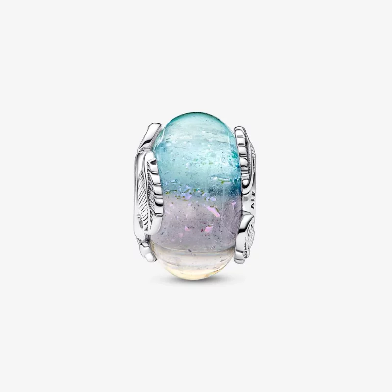 (image pour) PANDORA Charme Plume Courbée en Verre de Murano Multicolore - 792577C00 - Afficher 4