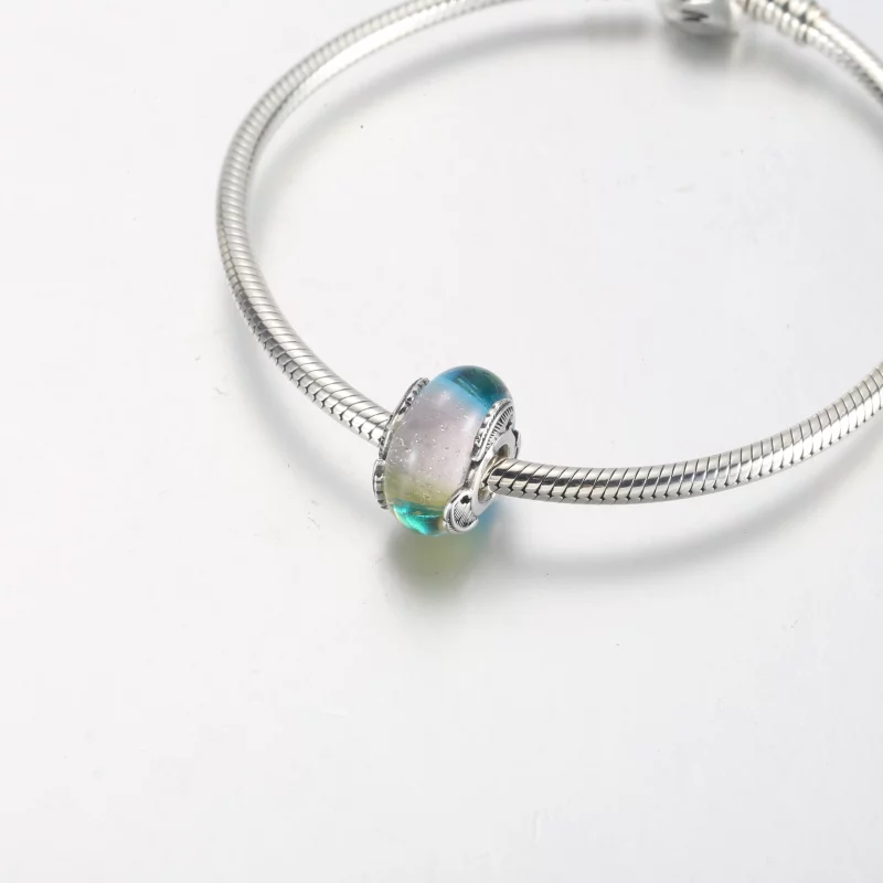 (image pour) PANDORA Charme Plume Courbée en Verre de Murano Multicolore - 792577C00 - Afficher 8